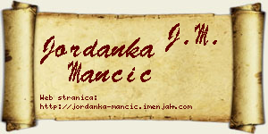 Jordanka Mančić vizit kartica